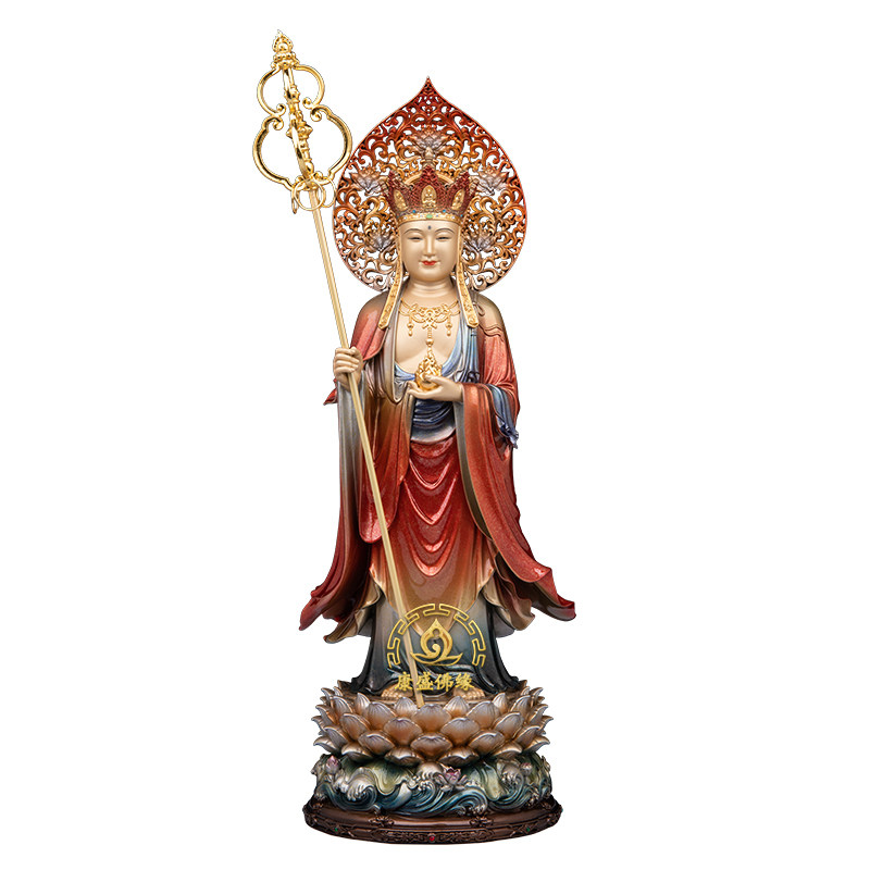 西方三圣佛像供奉观音菩萨铜摆件