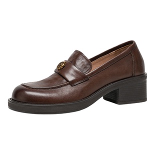 BeauToday山茶花乐福鞋女款2026新款春miu系小皮鞋英伦风厚底单鞋