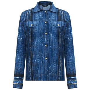 COCOBELLA重工压褶印花通勤衬衫女设计感时尚翻领上衣SR548