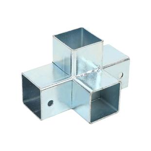 栏杆直通护栏方管连接件免焊接通用固定配件镀锌铁管活接两通三通