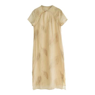 麻霖新品42支工艺中式风改良旗袍