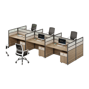 办公桌简约现代4/6人位办公室桌子员工桌办公桌椅组合办公卡座桌