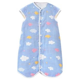 纯棉纱布睡袋儿童分腿宝宝婴儿防踢被神器春秋款大童睡衣四季通用