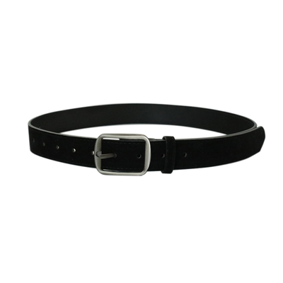 韩版复古绒面棕色腰带女