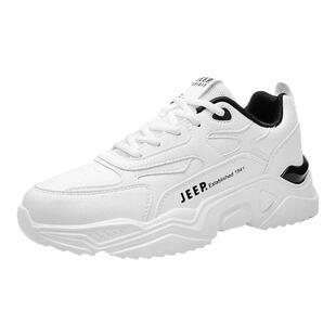 JEEPSPIRIT吉普爆款男鞋秋季小白鞋男士白色休闲鞋子男白鞋厚底鞋