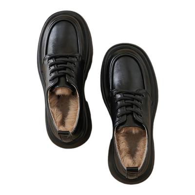 达芙妮加绒保暖小皮鞋