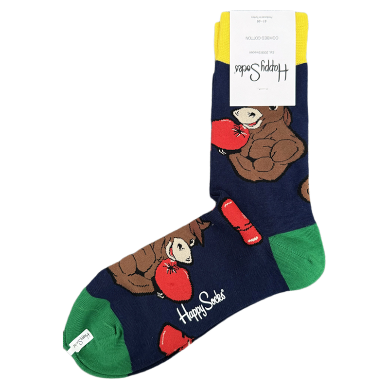happysocks袜子男士中筒袜四季纯棉卡通动物潮袜百搭大码无骨袜子