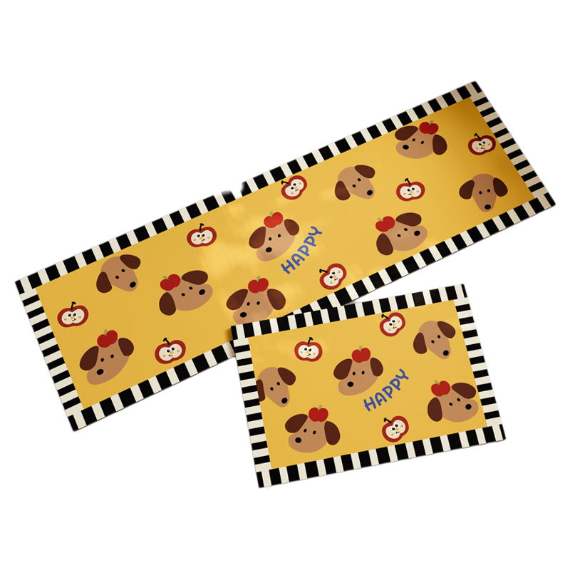 卡通厨房地垫软硅藻泥家用地面防水防油脚垫扇形拐角速干防滑地毯