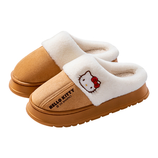 kt猫棉拖鞋女款2025新款室内家居保暖可爱亲子儿童毛绒拖鞋女冬季
