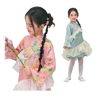 年衣童装旗袍连衣裙女童秋新款中式公主裙子女大童儿童表演服礼服