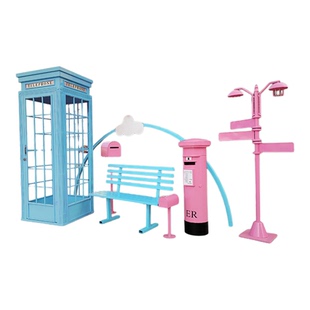 复古红色电话亭升级拆装版大型铁艺移动软装模型落地摆件庭院信箱