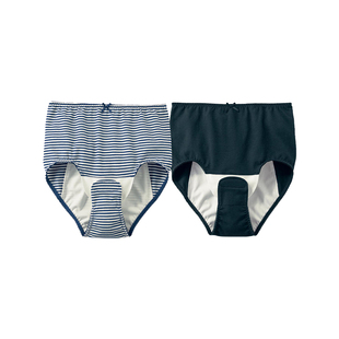 千趣会孕妇装夏装孕妈内裤产后月子防水裆易穿脱高腰产检裤2条装