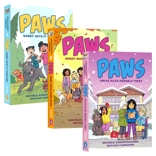 PAWS 爪子系列3册 儿童全彩漫画绘本图画书 友谊故事 Nathan Fairbairn 小学英语课外读物 英文原版进口儿童图书