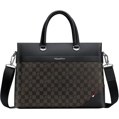 英皇保罗真皮公文包商务休闲单肩