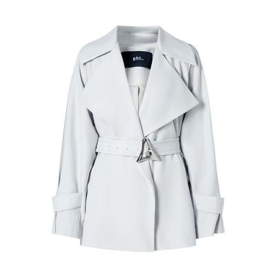 imm尹默灰色一手长风衣