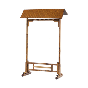 中式筇竹梅鹿竹笔架毛笔架桌面收纳摆件笔挂书房书桌文房四宝古风