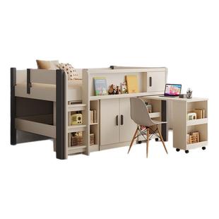 儿童半高床小户型高低男孩女孩卧室上下床双层高架储物床单人床