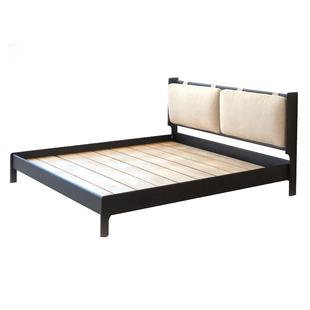 栖作墨斗实木床进口全实木双人白蜡木卧室家用四季通用现代极简风