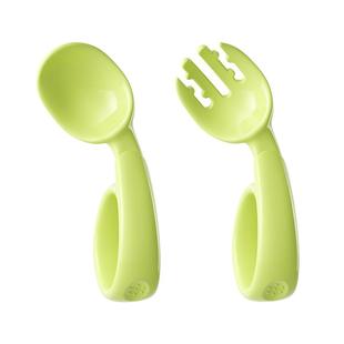 百yeesoom孕森宝宝学吃饭训练勺子弯头学食婴儿辅食叉勺自主进食