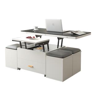 升降茶几餐桌两用多功能客厅简约饭桌子家用小户型一体折叠二合一