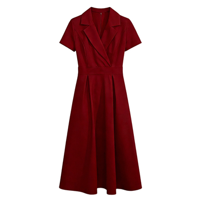 潮尹饰赫本风高级感西装连衣裙