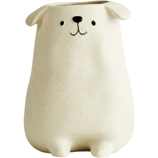 可爱小狗陶瓷花瓶简约现代客厅餐桌电视柜干花插花卧室装饰品摆件