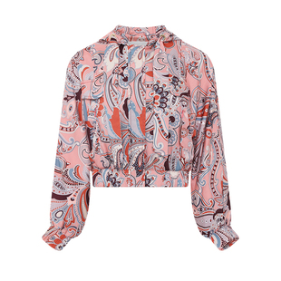 Ruco Line如卡莱 秋冬新款宽松连帽外套女异域风佩斯利花纹