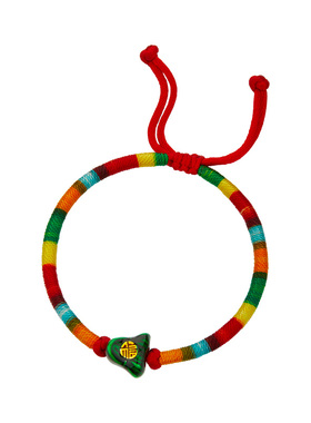 顺钦银楼足银彩虹福粽手绳