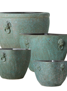 客厅陶瓷景德镇锦鲤缸落地摆件