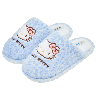 hellokitty棉拖鞋女款2025新款冬季室内家居豹纹可爱卡通kt毛拖鞋