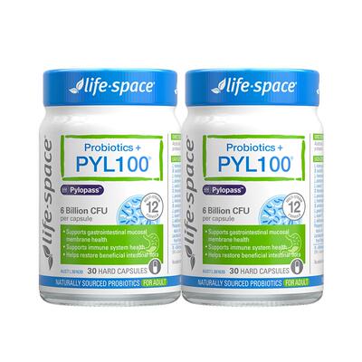 lifespace益倍适PYL100益生菌成人调理养胃澳洲进口胶囊30粒2瓶装