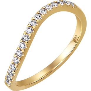 周生生星宇18K黄色黄金莫比乌斯环波浪形钻石戒指92334R