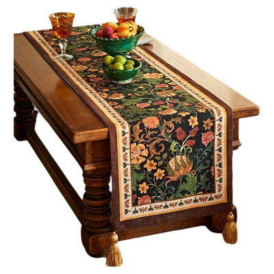 蜡笔派复古美式氛围感餐桌桌旗