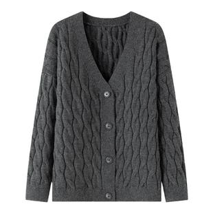 东京岁时记JK毛衣女开春秋冬款学院风针织开衫宽松显瘦外套灰雾纪