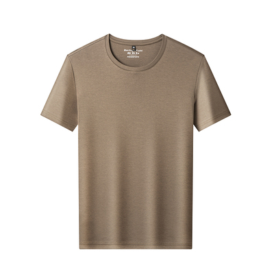 恒源祥男士短袖T恤圆领100纯棉双丝光棉夏季新款纯色宽松男装体恤