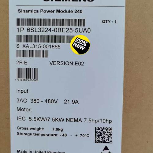 【询价】6SL3224-0BE25-5UA0G120 功率适用
