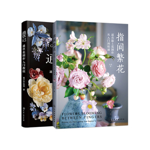 2册 指间繁花 逼真黏土花制作从入门到精通 通草记 通草花制作 入门教程 花材花朵果实手作 工具材料工艺技法 图解手工DIY教程书籍