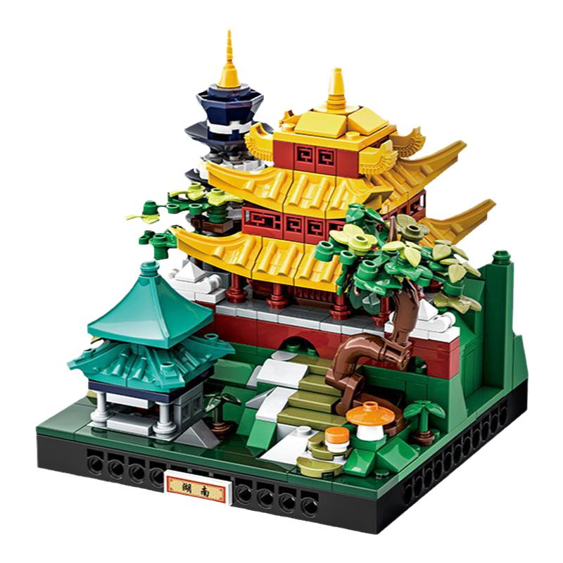 万格湖南城市街景小颗粒建筑积木