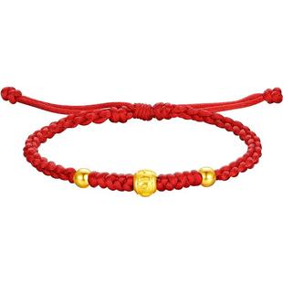 周六福黄金手链女足金计价平安是福纳福手绳金饰送礼新年礼物