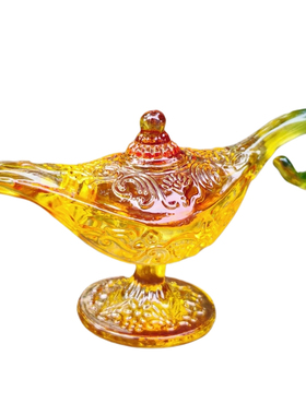 阿拉丁神灯水晶摆件 透明玻璃神灯 家居软装装饰工艺品 送礼佳品