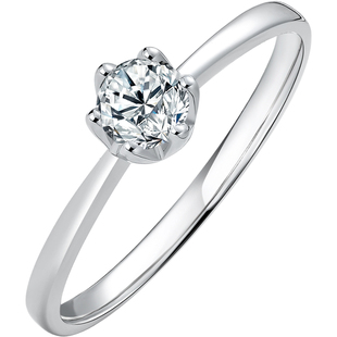 周六福心动50分钻戒女天然璀璨钻石戒指结婚求婚戒节日礼物