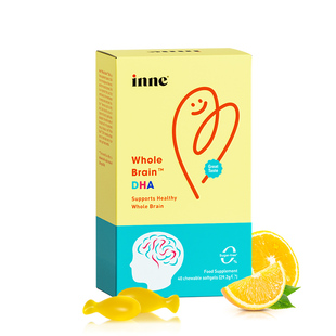 inne因你全脑DHA学生补脑增强学习记忆力藻油胶囊非鱼油40粒