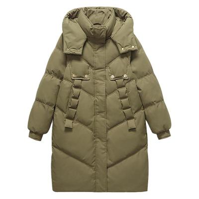 雅鹿中长款羽绒服可脱卸帽