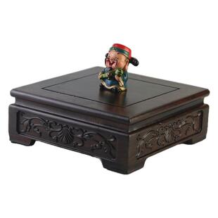 红木底座黑檀木鱼缸奇石底座石头佛像摆件底座正方形实木底座托架