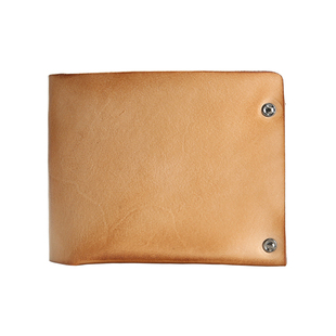 纯手工植鞣头层牛皮男士短款钱包休闲真皮卡包男式皮夹简约钱夹