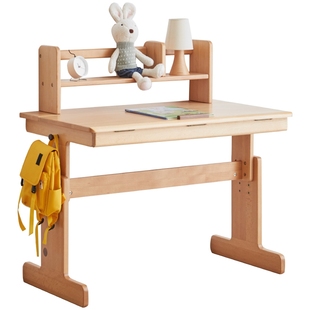 源氏木语加兰实木书架桌面上架置物架欧洲榉木简易书桌上座收纳架