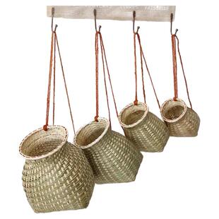 小背篓鱼篓小竹筐竹编制品装饰秧歌演出道具收纳筐竹篮采茶竹篓