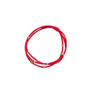 新年转运珠红绳皮筋韩国小金珠发圈手链两用头绳本命年红色发饰女