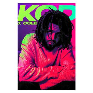 拉马尔科尔 J Cole 嘻哈说唱海报 酒吧KTV装饰挂画自粘背胶墙贴纸