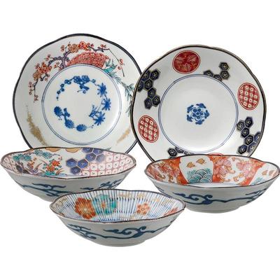 MinoYaki花凛染锦古伊万里盘子